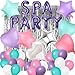 DUFACAI 42 Pcs Spa Party Decorations Balloons Spa Theme Birthday Party Supplies Lipstick Cosmetics Balloons for Girls Spa Day Makeup Party purple - Image 2