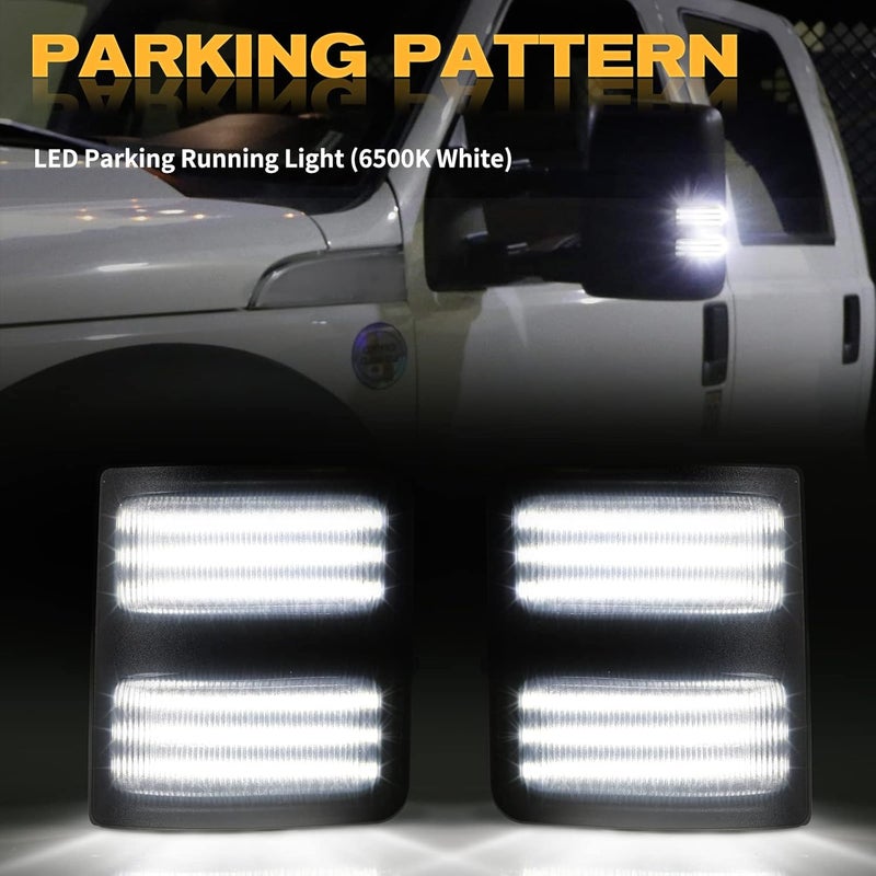 GemPro Sequential LED Side Mirror Marker Switchback Turn Signal Lights for Ford F250 F350 F450 F550 (2008-2016) - 2 Packs - Image 4