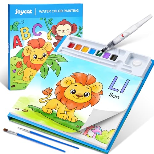 JoyCat Paint with Water Coloring Books for Toddlers Watercolor Painting Sets for Kids Ages 35 48 Arts and Crafts Drawing Activities Toy Birthday Gifts for Boys Girls Alphabet - Image 1