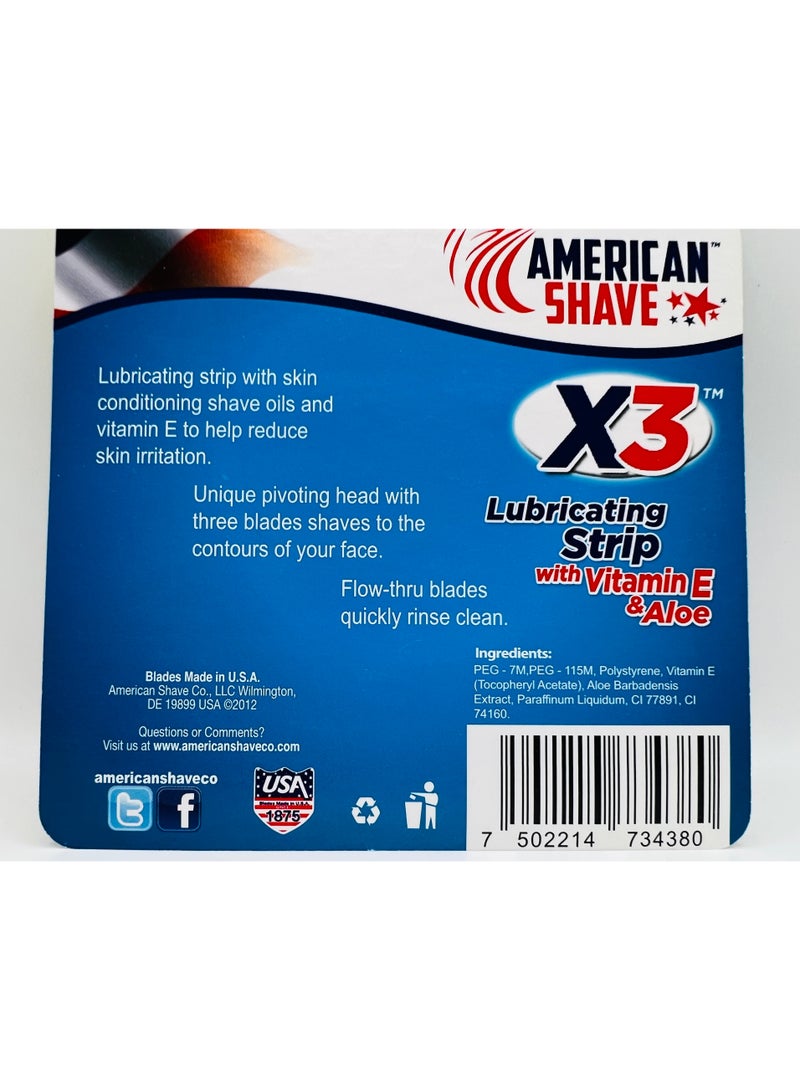 AMERICAN SHAVE X3 ماكينة حلاقة 3 شفرات قابلة للتدوير 5 خرطوشة - Image 4