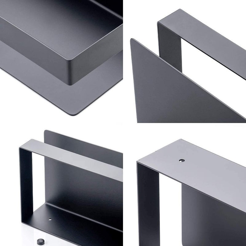 WOX MOX WOX MOX Stainless Steel Bathroom Shelf Bath Shower Shelf Basket Caddy Rustproof Square Modern Style Wall Mounted Matte Black Pack of 1  - Image 5