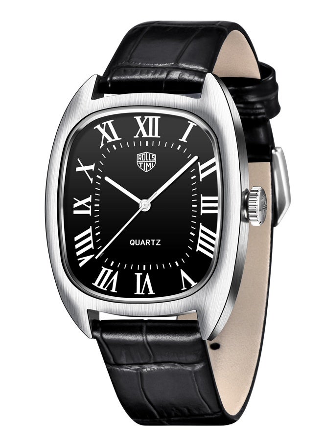 RollsTimi  RT7904 Men's Quartz Watches 36MM Classic Leather Watchband Business Wrist Watch for Man - Image 1