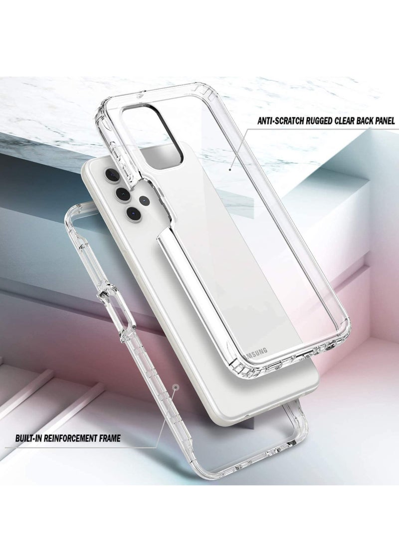 KASTWAVE Case For Samsung Galaxy A32 5G With Built In Screen Protector Full Body Protective Shockproof Rugged Bumper Cover Impact Resist Durable Phone Case Clear Glitter Case Clear - Image 3
