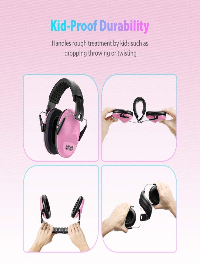 Dr.meter Noise Cancelling Headphones for Kids: EM100 SNR27.4 Kids Ear Protection Earmuffs with Adjustable Headband, Ear Muffs for Noise Reduction in Monster Jam, Concert, Firework, Mowing, Pink - Image 4