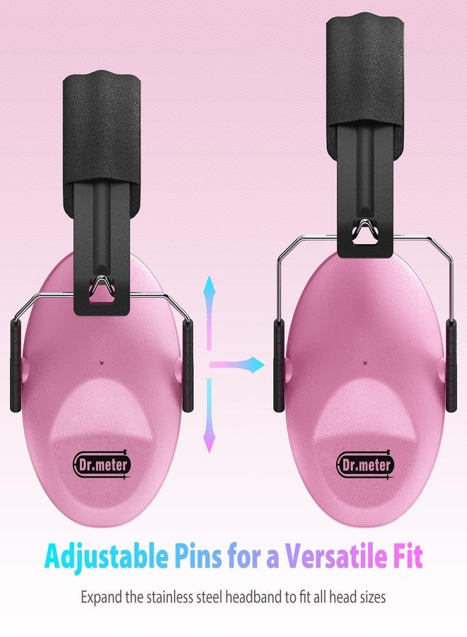Dr.meter Noise Cancelling Headphones for Kids: EM100 SNR27.4 Kids Ear Protection Earmuffs with Adjustable Headband, Ear Muffs for Noise Reduction in Monster Jam, Concert, Firework, Mowing, Pink - Image 2