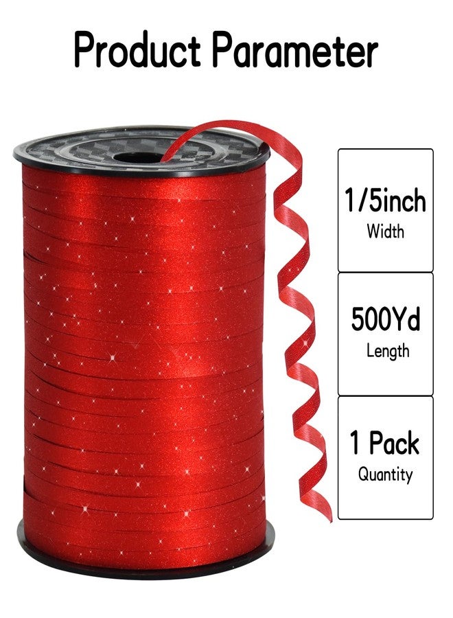 بيشيدا شريط لامع أحمر من بيشيدا بطول 500 ياردة، مموج ومجعد، خيط بالونات لامع، مثالي للهدايا وحفلات أعياد الميلاد والمهرجانات وتزيين الأعمال الفنية والحرفية وتنسيق الزهور. - Image 2