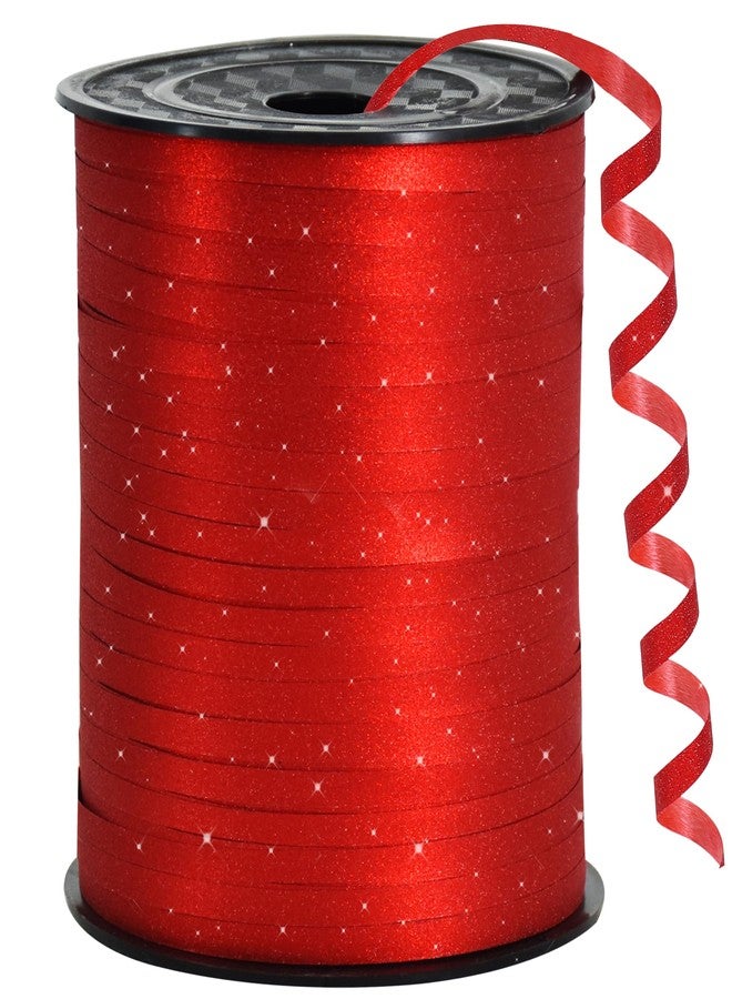 بيشيدا شريط لامع أحمر من بيشيدا بطول 500 ياردة، مموج ومجعد، خيط بالونات لامع، مثالي للهدايا وحفلات أعياد الميلاد والمهرجانات وتزيين الأعمال الفنية والحرفية وتنسيق الزهور. - Image 1