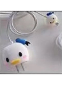 2024 Four-piece Charger Protective Cover For Apple 15 Fast Charging Protective Cover 18W/20W Charger-Specifications:130. Blue Donald Duck (set Of Four) Big And Small Heads + 1.4m Wire Rope + Tie