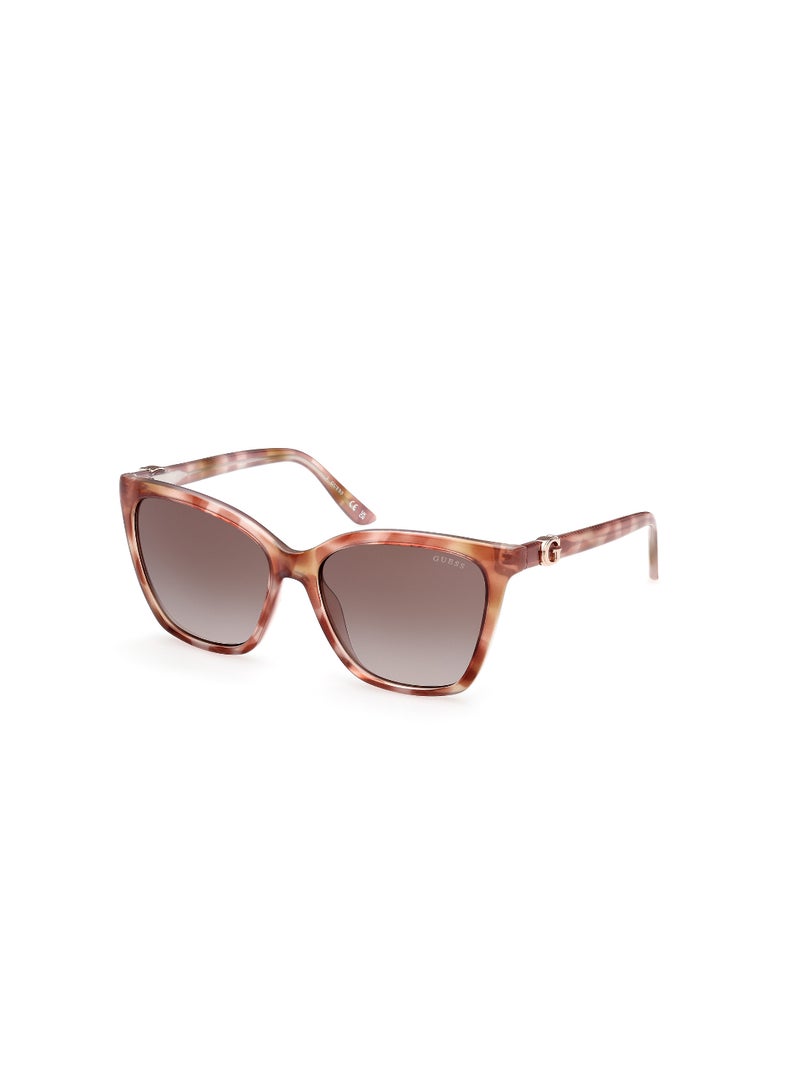 GUESS FULL RIM FEMALE SQUARE BROWN INJECTED SUNGLASSES - Image 1