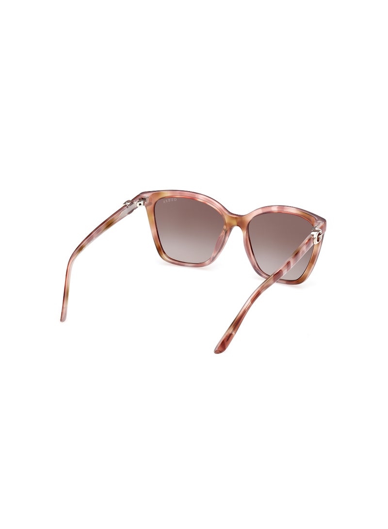 GUESS FULL RIM FEMALE SQUARE BROWN INJECTED SUNGLASSES - Image 5