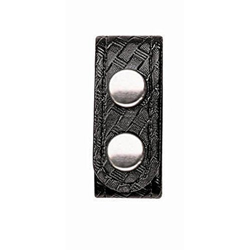 Bianchi 7906 AccuMold Elite Belt Keeper, 1 Inch (25MM) Width, Pack of 4, Fits 2.25 Inch Belt, Basketweave Black, Bronze Snap - Image 1