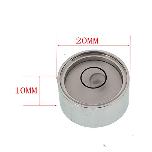 The Yan He Mini Metal universal horizontal bubble water level balance bubble level round 20x10mm (silvery white） - Image 2