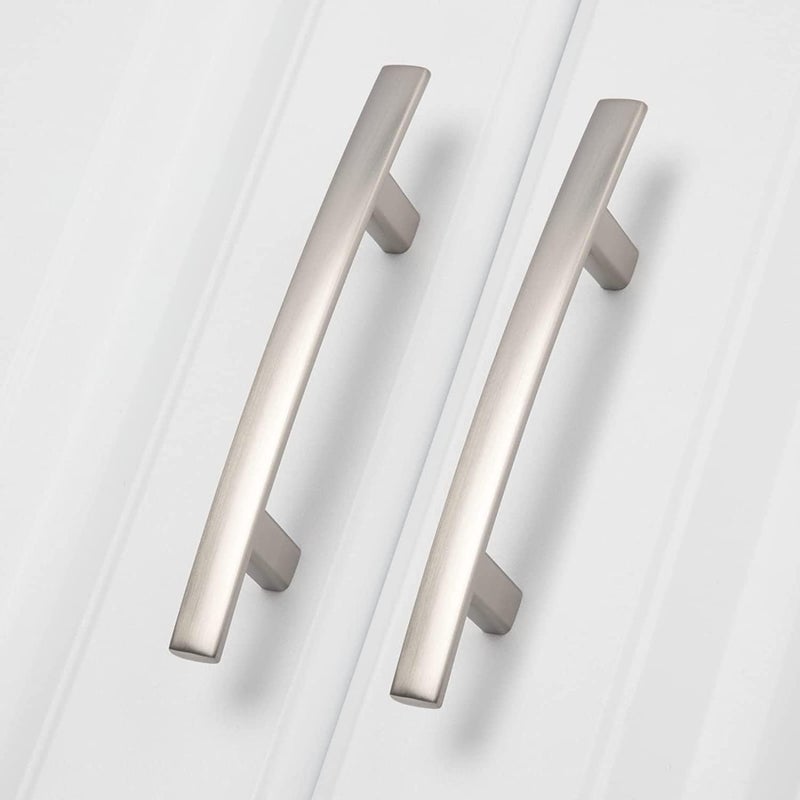 homdiy 3 inch Cabinet Handles 25 Pack Brushed Nickel Cabinet Pulls Arch Drawer Hardware Modern Dresser Pulls for Kitchen Bathroom Cupboard Zinc Alloy
