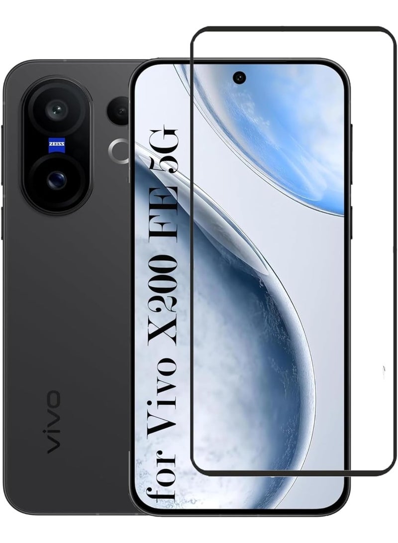 Muzz حماية شاشة Vivo X200 FE، لاصق كامل، خالي من الفقاعات، مضاد للخدش، مضاد لبصمات الأصابع، صلابة 9H، زجاج مقسى بحواف منحنية 3D لحماية شاشة Vivo X200 FE - Image 1