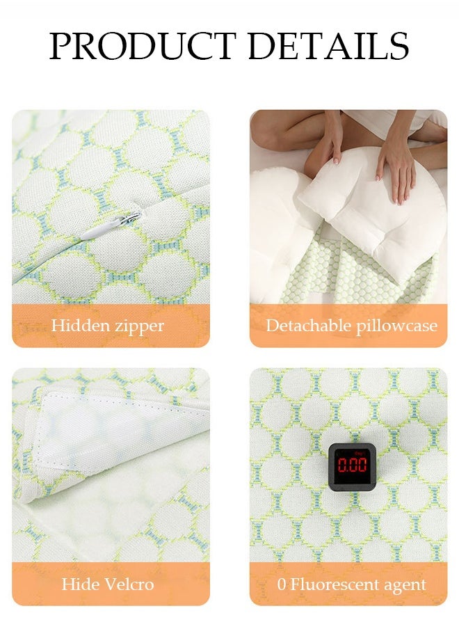 DUNISO Pregnancy Pillows for Sleeping，Pregnancy Pillow for Women，U Shaped Full Body Maternity Pillow with Detachable and Adjustable Pillow Cover Support for Back Legs Belly，Rosen Green  - Image 2