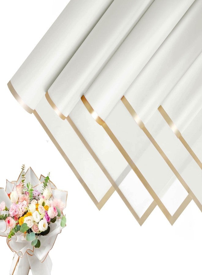 JOYIT 20 Sheets Flower Wrapping Paper - Flower Bouquet Wrapping Paper for DIY Crafts Packaging, Waterproof Flower Paper Wrap for Wedding, Birthday, Flower Shop (White, 22.8''x22.8'') - Image 1