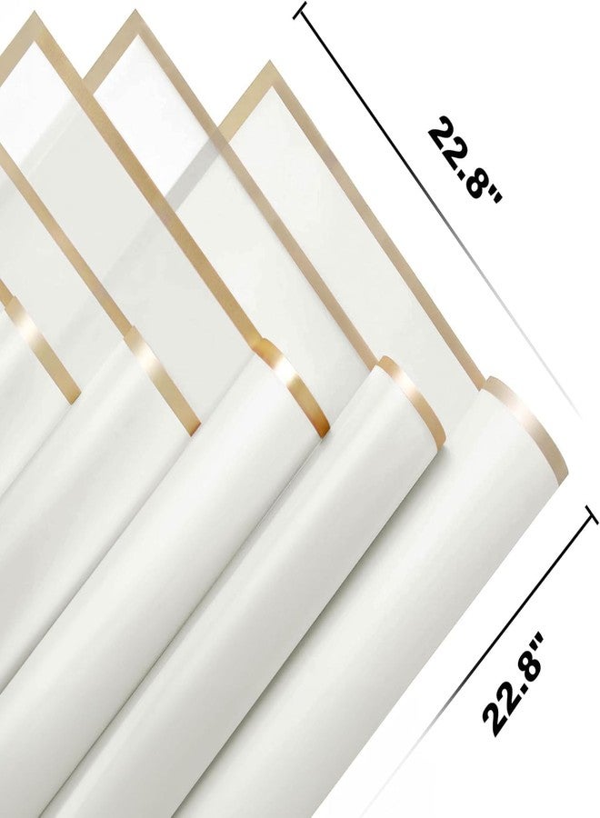 JOYIT 20 Sheets Flower Wrapping Paper - Flower Bouquet Wrapping Paper for DIY Crafts Packaging, Waterproof Flower Paper Wrap for Wedding, Birthday, Flower Shop (White, 22.8''x22.8'') - Image 3