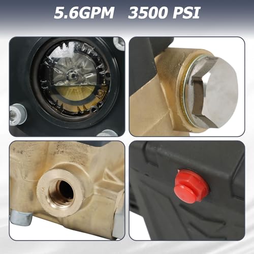 TINVHY General Pump TS2021 Pressure Washer Pump 5.6 GPM 3500 PSI 24mm Solid Shaft - Image 4