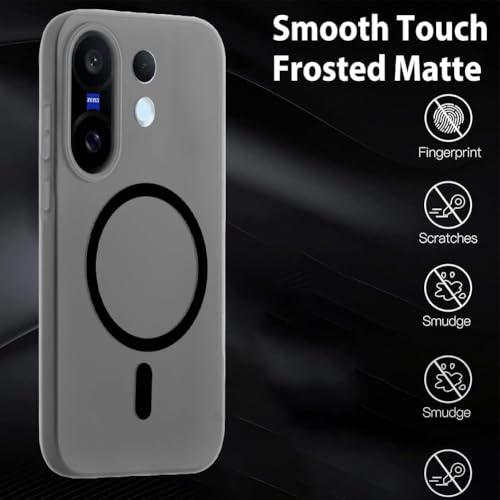 SHINESTAR Back Cover for Vivo X200 FE 5G | Frosted Semi-Transparent Slim Case | Only Compatible with Wireless Magnetic Accessories | Hard Back, Matte Finish – Black - Image 4