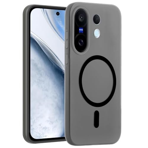 SHINESTAR Back Cover for Vivo X200 FE 5G | Frosted Semi-Transparent Slim Case | Only Compatible with Wireless Magnetic Accessories | Hard Back, Matte Finish – Black - Image 1