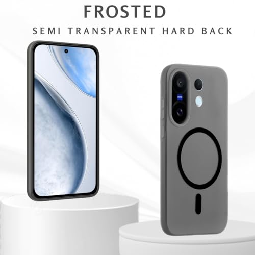SHINESTAR Back Cover for Vivo X200 FE 5G | Frosted Semi-Transparent Slim Case | Only Compatible with Wireless Magnetic Accessories | Hard Back, Matte Finish – Black - Image 2