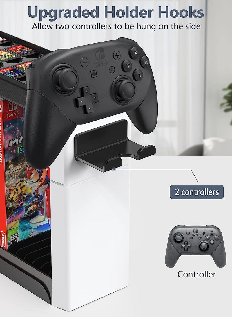 Nintendo Switch Game Organizer with Controller Charger & Storage Tower for Joy-Con, Pro Controller & Accessories - Perfect for TV Docking - Image 4