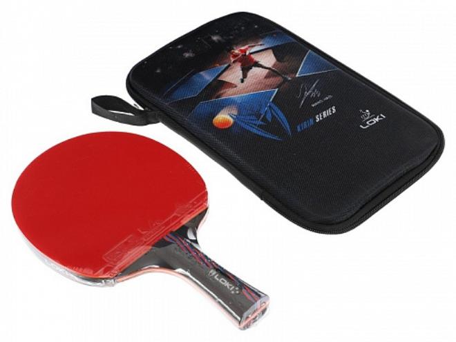 مضرب تنس طاولة بمقبض خشب الحور وسطح خشب الباس، مع حقيبة حمل، متعدد الألوان - Image 1