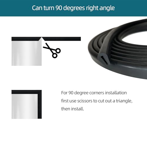Tintvent Rubber Edge Trim 13Feet, EPDM U Channel Edge Seal Strip, Fits Edge up to 1/16 inch (1.6mm), Black - Image 4