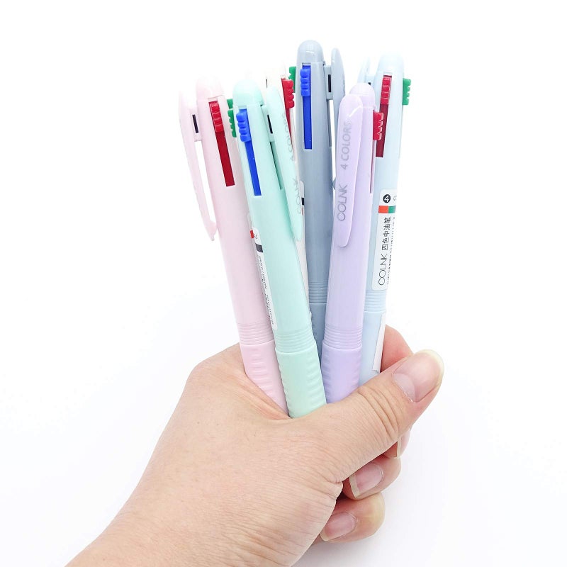 COLNK Multicolor Ballpoint Pen 0.5, 4-in-1 Colored Pens Fine Point,Ballpoint Gift Pens for Planner Journaling,Assorted Ink, 6-Count - Image 5