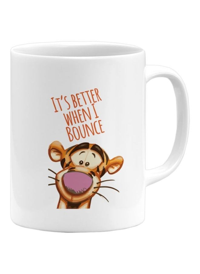 LOUD UNIVERSE Tigger Quote Bounce Jump Printed Coffee Mug  - Image 1