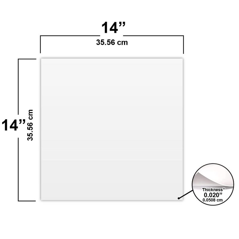 MEGA FORMAT White Polystyrene Flexible Plastic Board Sheet 14" x 14" (.020 Thick) Styrene Sheet, Ideal for Modeling Projects, Displays, Plastic Sheets for Crafts, Styrene Sheets Durable Plastic Sheet (5-Pack) - Image 2