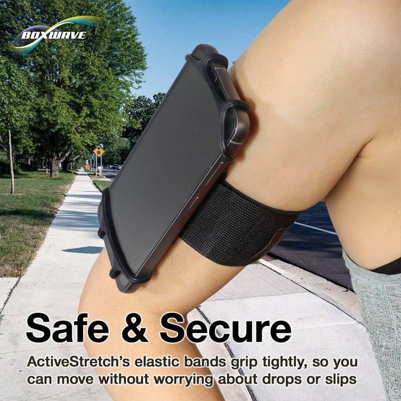 BoxWave Holster Compatible with Sony NWZ-E380 - ActiveStretch Sport Armband, Adjustable Armband for Workout and Running - Jet Black - Image 2
