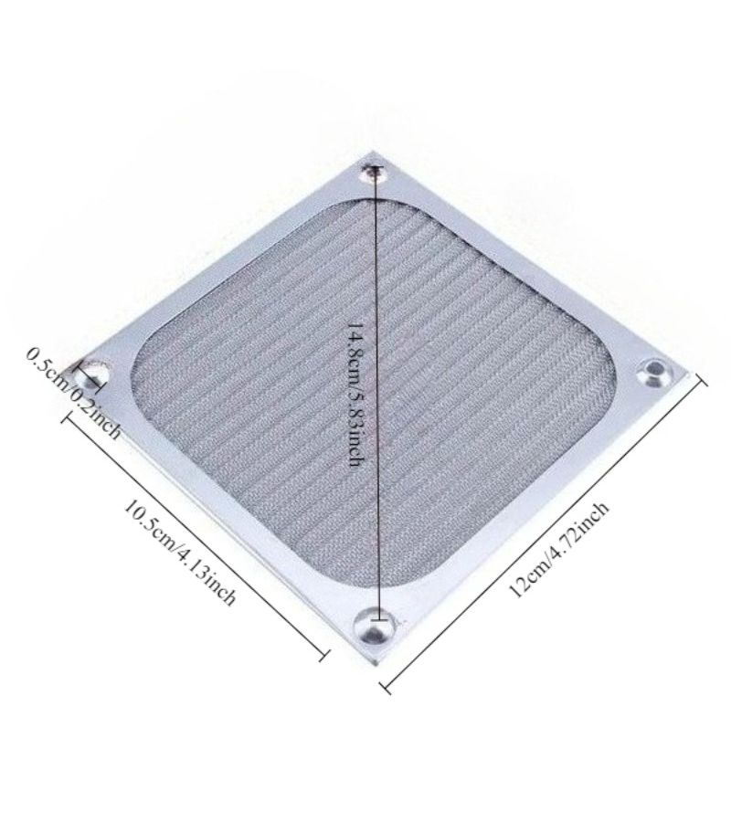 4.72 inch Silvery Computer Case Fan Dust Filter Cover Stainless Steel Mesh Cooling Screen - Image 4