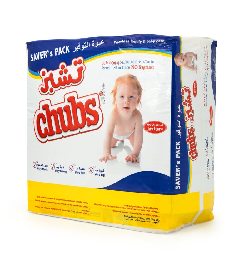 Chubs مناديل مبللة للأطفال من بيبي سينسيتيف - خالية من العطور وخالية من الكحول - عبوة قيمة 4 × 40 مناديل (160 مناديل) - Image 2