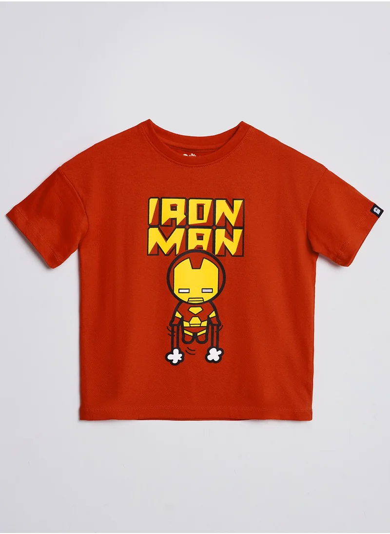 The Souled Store The Souled Store Official Iron Man Printed Oversized T-Shirts for Kids and Boys