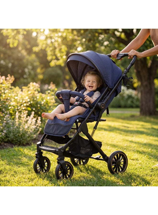 بوبي بابا استرولر POPYPAPA المميزة للأطفال - عربة خفيفة بتتقفل بسهولة، بوضعية نوم كاملة وحزام أمان خماسي وسلة تخزين كبيرة (من عمر يوم لـ 3 سنوات) - Image 3