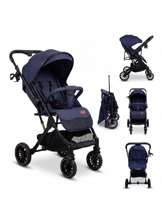 بوبي بابا استرولر POPYPAPA المميزة للأطفال - عربة خفيفة بتتقفل بسهولة، بوضعية نوم كاملة وحزام أمان خماسي وسلة تخزين كبيرة (من عمر يوم لـ 3 سنوات) - Image 1