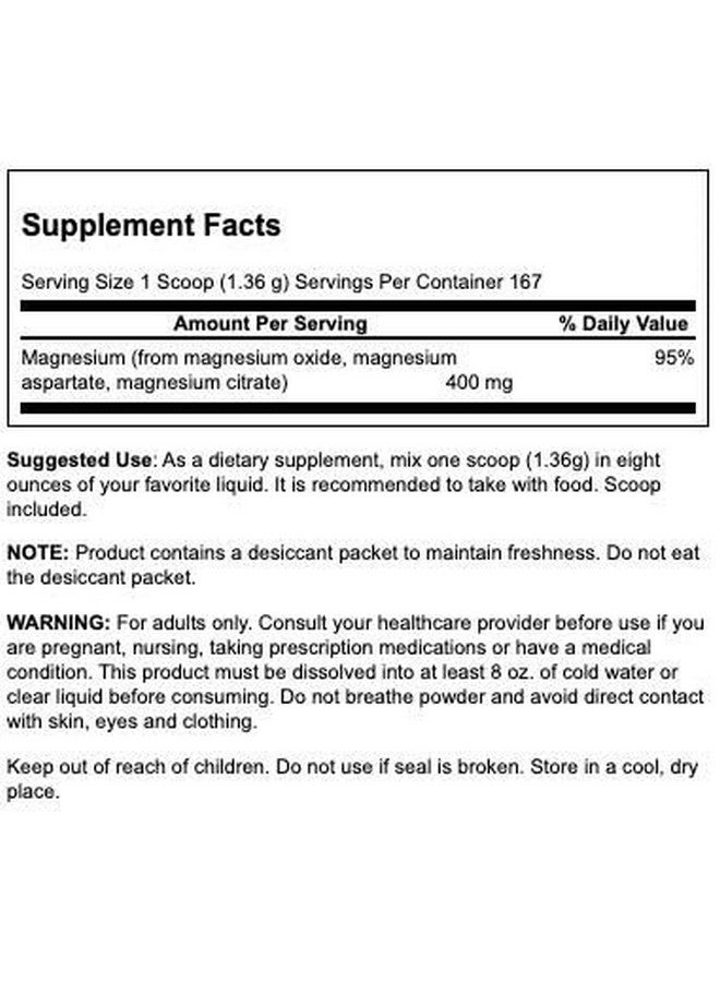 Swanson Premium Brand Swanson Triple Magnesium Complex Powder 400 mg 8 oz Pwdr - Image 2