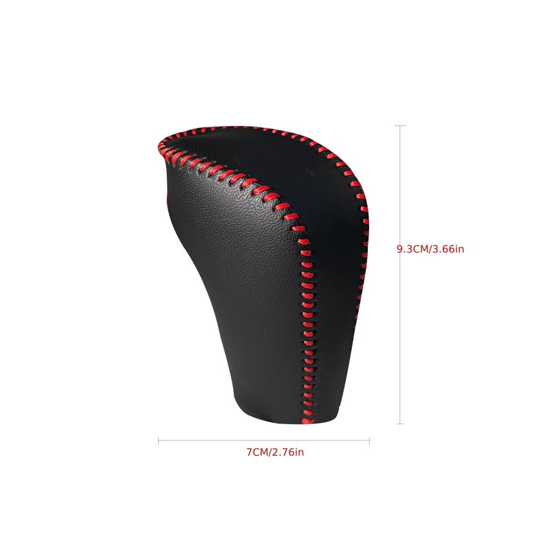 Black Line Faux Leather Shift Knob Center Console Cover for Honda CRV HRV - Image 2