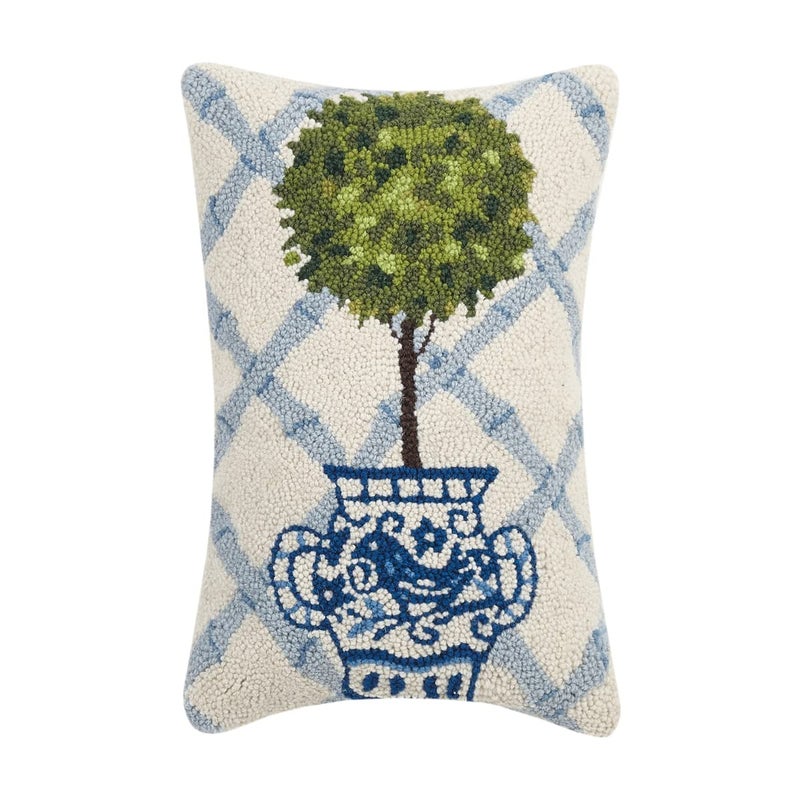 Peking Handicraft Peking Handicraft 30TG25C18OB Ball Topiary Wool and Cotton Pillow 12 X 18 inch Multicolor 