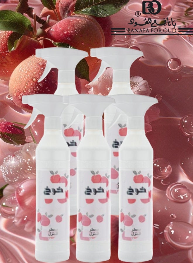 Banafa 5 Pieces Peach House Freshener 500ML - Image 1