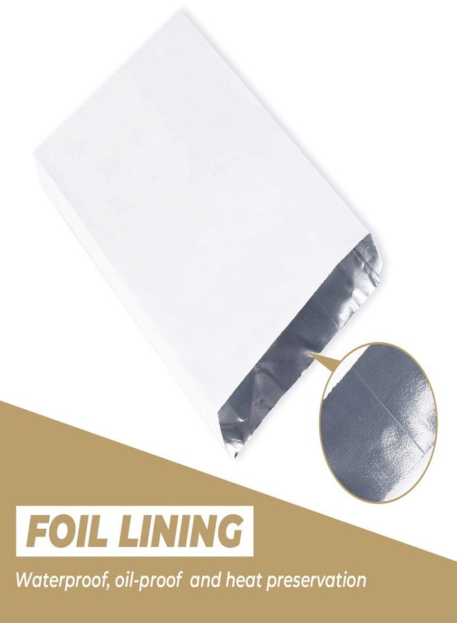 EUSOAR أكياس مطبخ ورقية EUSOAR، 100 قطعة 10.2x6.2x1.5 بوصة أكياس غداء من رقائق الألومنيوم، أكياس برجر مقاومة للزيت، أكياس شواء، أكياس بسكويت، أكياس فشار - Image 5