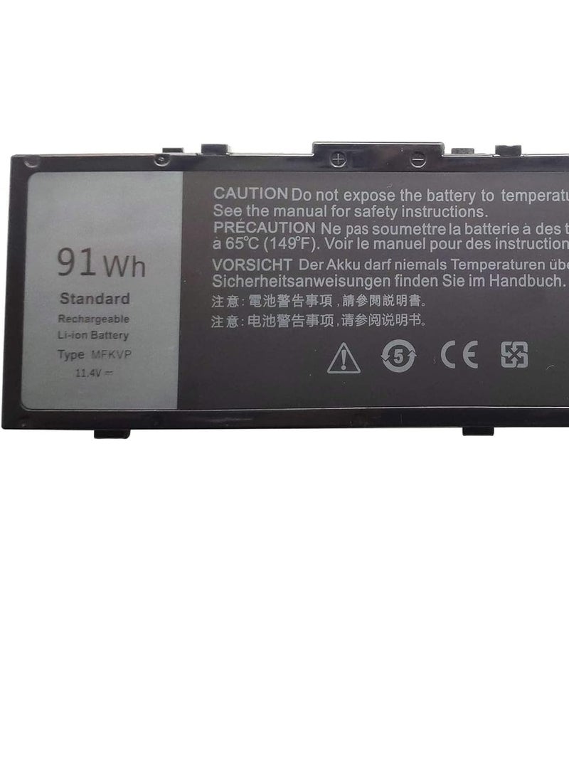 بطارية كمبيوتر محمول MFKVP متوافقة مع سلسلة Dell Precision 15 7510 7520 M7510 17 7710 7720 M7710 T05W1 GR5D3 0FNY7 1G9VM M28DH 451-BBSF 451-BBSE 91Wh 11.4V - Image 2