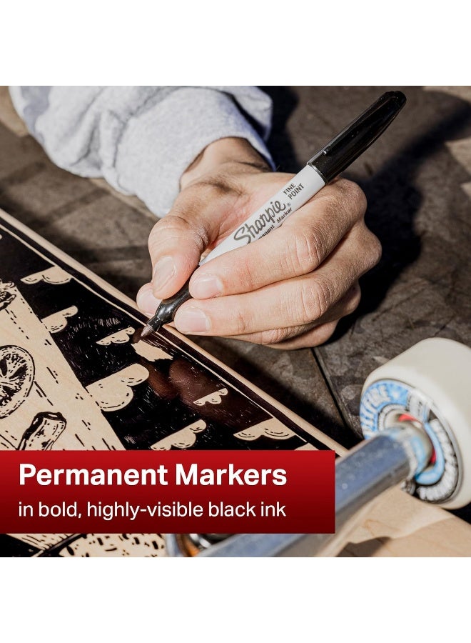 Sharpie Permanent Markers | Fine Point | Black | 2 Count - Image 2