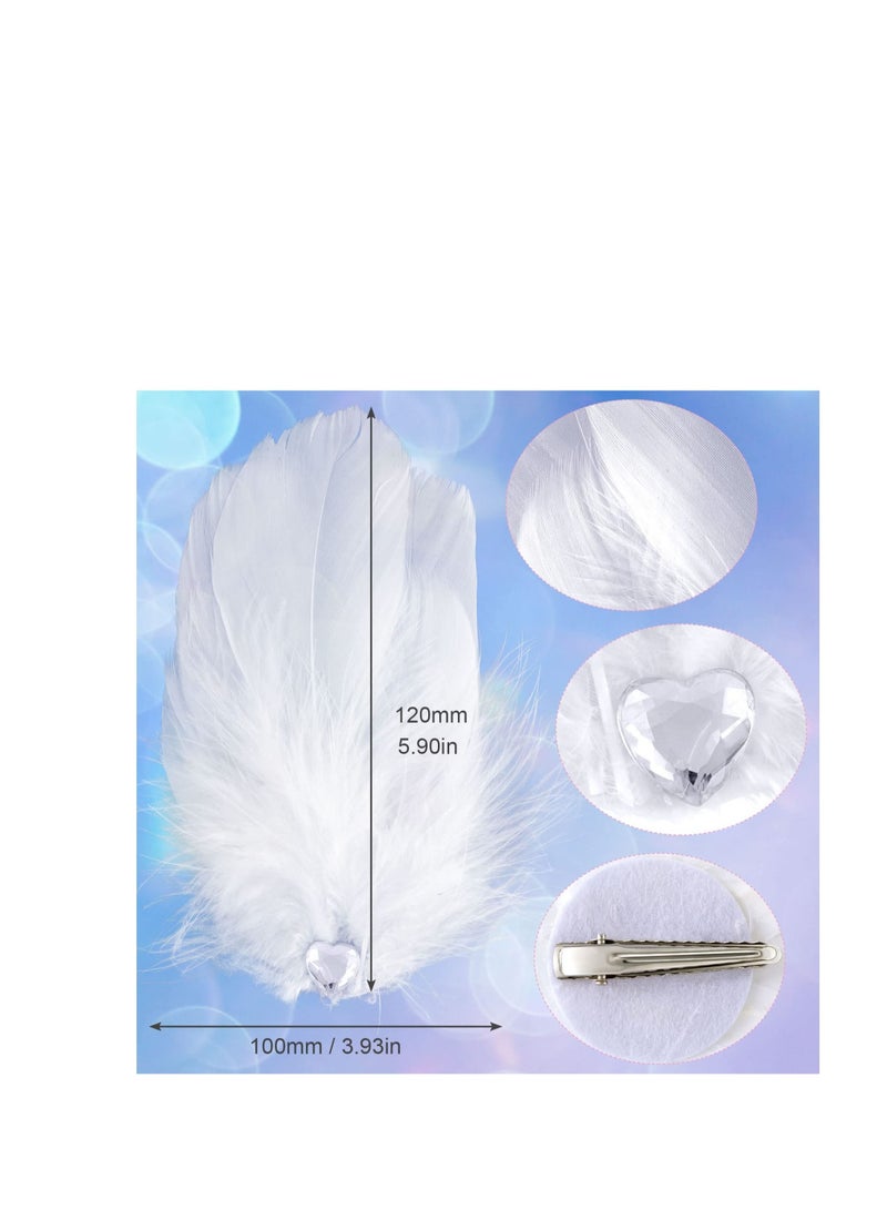 Excefore Feather Hair Clips for Women, Bridal Hair Barrettes Simple Feather Design, Wedding Birthday Valentines Day Gifts, Head Wear Hairpins for Women and Girls - Image 2