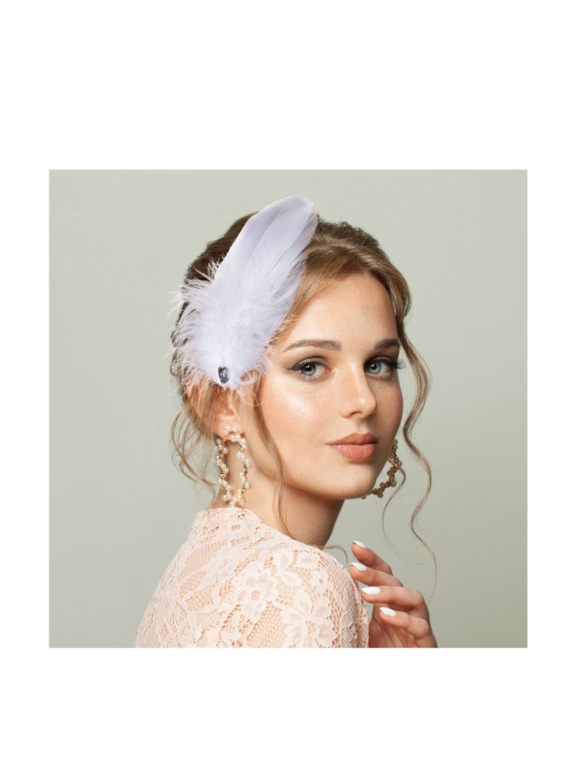 Excefore Feather Hair Clips for Women, Bridal Hair Barrettes Simple Feather Design, Wedding Birthday Valentines Day Gifts, Head Wear Hairpins for Women and Girls - Image 4