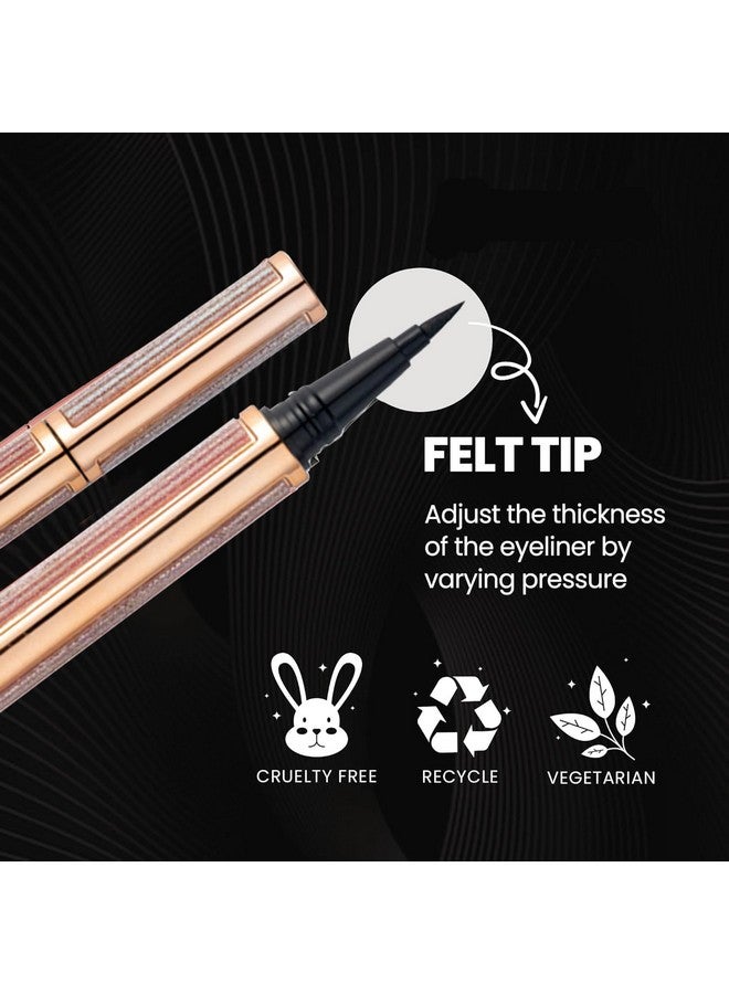 adbeni Waterproof Long Wearing Black Eyeliner 3.2Ml, Mesmerizing Eyes Smudge Proof, Perfect For Any Occasion,Timeless Elegance In Every Stroke, For Women And Girls - Image 2