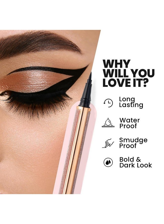 adbeni Waterproof Long Wearing Black Eyeliner 3.2Ml, Mesmerizing Eyes Smudge Proof, Perfect For Any Occasion,Timeless Elegance In Every Stroke, For Women And Girls - Image 3