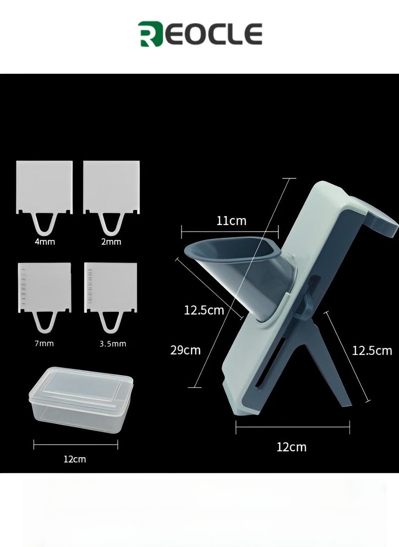 REOCLE Safe Mandoline Slicer Adjustable Vegetable Food Chopper Potato Fries Cutter with Detachable Blade Kitchen Chopping Artifact as Gift for Mother's Day  - Image 1