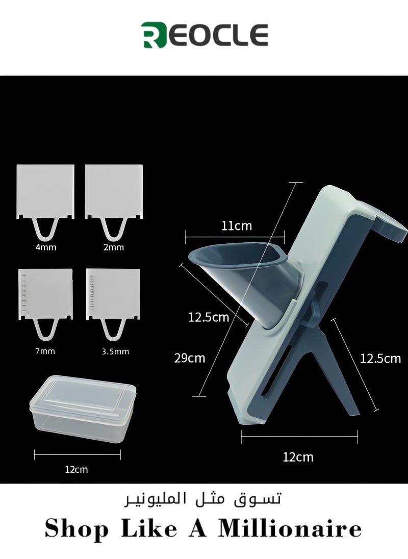 REOCLE Safe Mandoline Slicer Adjustable Vegetable Food Chopper Potato Fries Cutter with Detachable Blade Kitchen Chopping Artifact as Gift for Mother's Day  - Image 1
